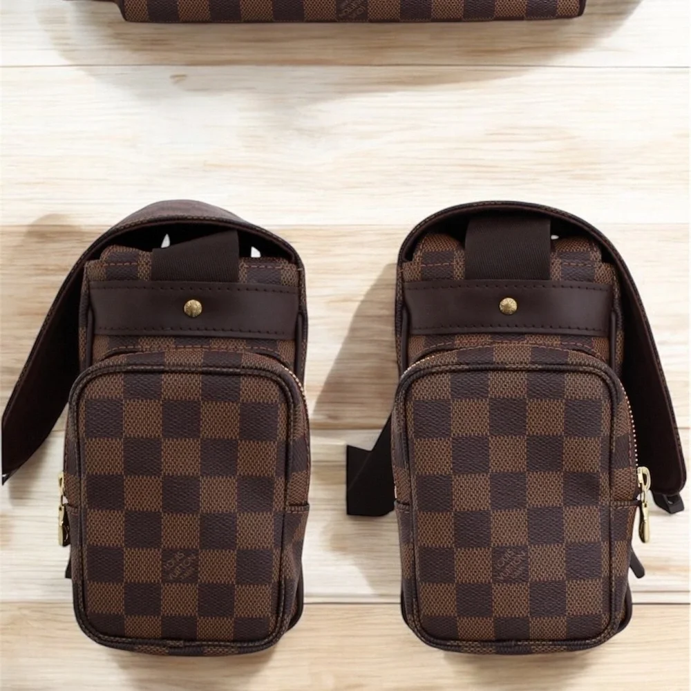 Louis Vuitton Melville Reporter Damier Ebene Messenger Crossbody Bag P0006